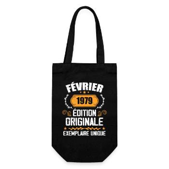 Cadeau 45e Anniversaire Nées En Février 1979 - Sac à bouteille - noir - Devant