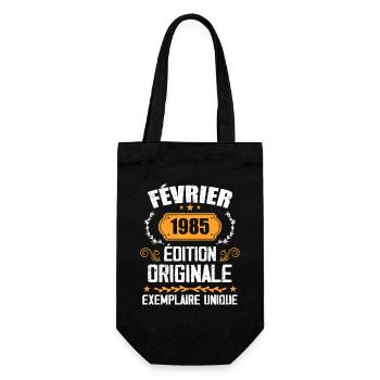 Geschenk zum 39. Geburtstag, geboren im Februar 1985 - Geschenkbeutel für Flaschen - Schwarz - Vorne