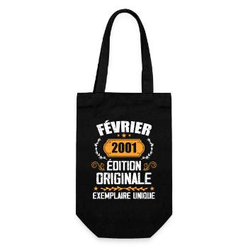 Geschenk zum 23. Geburtstag, geboren im Februar 2001 - Geschenkbeutel für Flaschen - Schwarz - Vorne