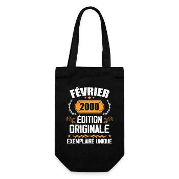 Geschenk zum 24. Geburtstag, geboren im Februar 2000 - Geschenkbeutel für Flaschen - Schwarz - Vorne