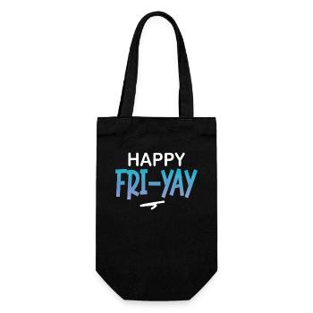 Glücklich Fri Yay Lehrer Wochenende Lustig Meme - Geschenkbeutel für Flaschen - Schwarz - Vorne