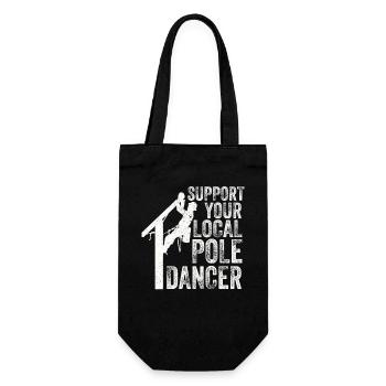 Support Your Local Pole Dancer Lineman - Gift Bag for Bottles - black - Front