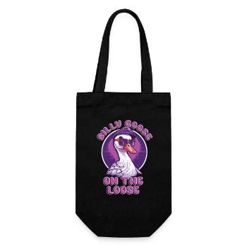 The stupid goose on the loose - Gift Bag for Bottles - black - Front
