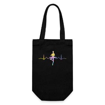 Ballet, Danseur, Battement de cœur, Ecg, Ballerine - Sac à bouteille - noir - Devant