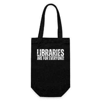 Libraries are for everyone to read - Gift Bag for Bottles - black - Front