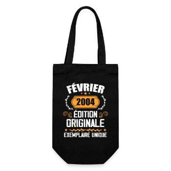 Cadeau 20e Anniversaire Nées En Février 2004 - Sac à bouteille - noir - Devant