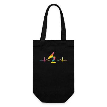 Flügel Surfer Wingsurfing Retro Folie Flügel - Geschenkbeutel für Flaschen - Schwarz - Vorne