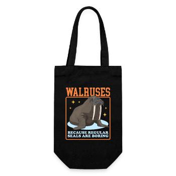 Walrus Walrus | Walrus Walrus Gift - Gift Bag for Bottles - black - Front
