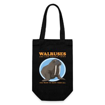 Walrus Walrus Walrus Seal Walrus Gift - Gift Bag for Bottles - black - Front
