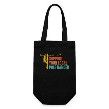 Support Your Local Pole Dancer Lineman - Gift Bag for Bottles - black - Front