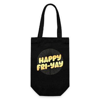 Glücklich Fri Yay Lehrer Wochenende Lustig Meme - Geschenkbeutel für Flaschen - Schwarz - Vorne