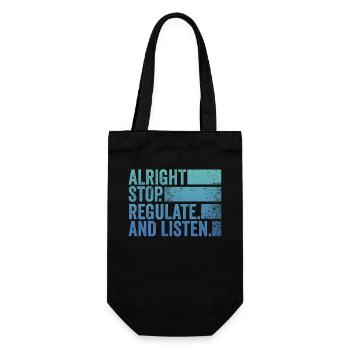 Stop Regulating and Listening Teacher - Gift Bag for Bottles - black - Front