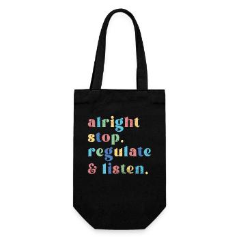 Stop Regulating and Listening Teacher - Gift Bag for Bottles - black - Front