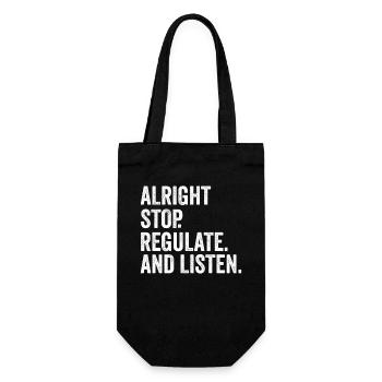 Stop Regulating and Listening Teacher - Gift Bag for Bottles - black - Front