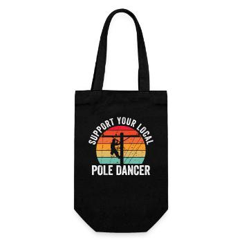 Support Your Local Pole Dancer Lineman - Gift Bag for Bottles - black - Front
