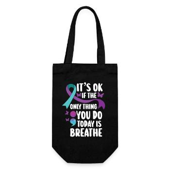 Guerrier de la santé mentale violet et turquoise - Sac à bouteille - noir - Devant