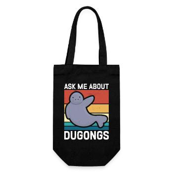 Dugong Forktail Manatee Pig Gift - Gift Bag for Bottles - black - Front