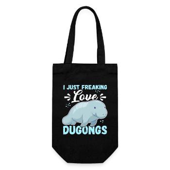 Dugong Seeschweine Gabelschwanzseekuh Geschenk - Geschenkbeutel für Flaschen - Schwarz - Vorne