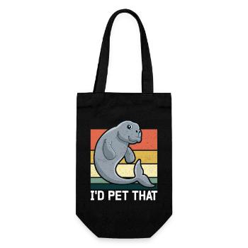 Dugong Seeschwein Gabelschwanzseekühe Geschenk - Geschenkbeutel für Flaschen - Schwarz - Vorne