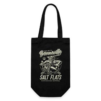 Bonneville Salt Flats Motorradrennen Vintage - Geschenkbeutel für Flaschen - Schwarz - Vorne