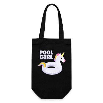 Pool Girl Unicorn Floatie Swimming Pool - Gift Bag for Bottles - black - Front
