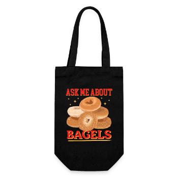 Bagel Beigel Bagelbrot Geschenk - Geschenkbeutel für Flaschen - Schwarz - Vorne