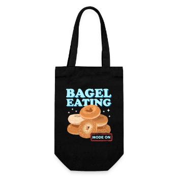 Bagel Beigel | Bagel Brot Geschenk - Geschenkbeutel für Flaschen - Schwarz - Vorne