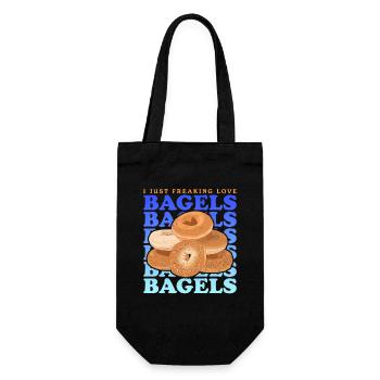 Bagel Lover | Bakel Bread Beigel Gift - Gift Bag for Bottles - black - Front