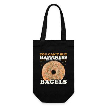 Bagel Liebhaber | Beigel Bagel Brot Geschenk - Geschenkbeutel für Flaschen - Schwarz - Vorne