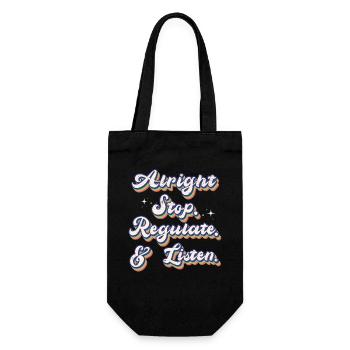 Stop Regulating and Listening Teacher - Gift Bag for Bottles - black - Front