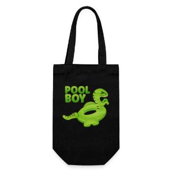 Pool Boy Dinosaurier Floatie Schwimmbad - Geschenkbeutel für Flaschen - Schwarz - Vorne
