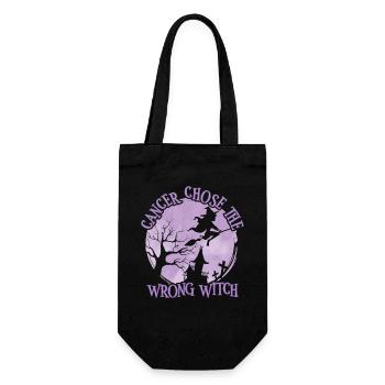 Cancer Witch Lavender Cancer Awareness - Gift Bag for Bottles - black - Front