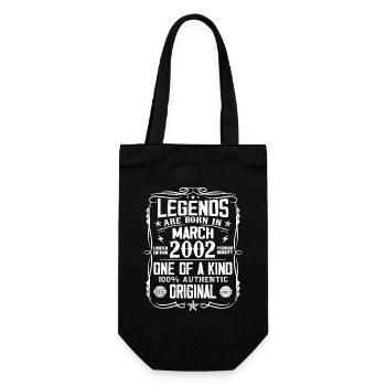 Mars 2002 Vintage Cadeau Anniversaire 22 Ans - Sac à bouteille - noir - Devant