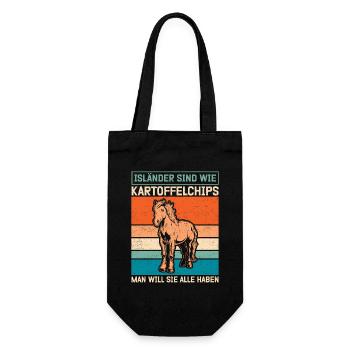 Icelandic Horse Icelandic Isi Icelandic Pony Gift - Gift Bag for Bottles - black - Front