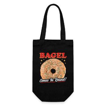 Bagel Beigel Bagelbrot Geschenk - Geschenkbeutel für Flaschen - Schwarz - Vorne