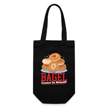 Bagel Bagelbrot Beigel Geschenk - Geschenkbeutel für Flaschen - Schwarz - Vorne