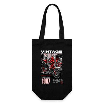 Vintage Motorrad Biker Motorrad Geburtstag 1987 - Geschenkbeutel für Flaschen - Schwarz - Vorne