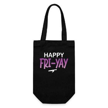 Glücklich Fri Yay Lehrer Wochenende Lustig Meme - Geschenkbeutel für Flaschen - Schwarz - Vorne