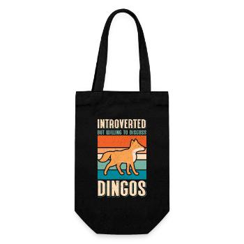 Dingo Australische Dingos Hunde Geschenk - Geschenkbeutel für Flaschen - Schwarz - Vorne
