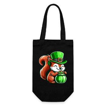 Conception de bande dessinée écureuil mignon de la Saint-Patrick - Sac à bouteille - noir - Devant