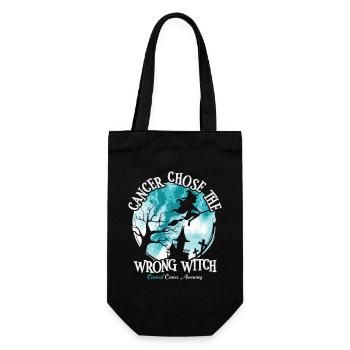 Cancer Witch Teal White Cervical Cancer - Gift Bag for Bottles - black - Front