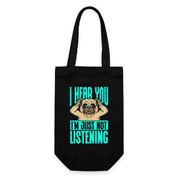 Pug Dogs Dog Owners Dog Owners Gift - Gift Bag for Bottles - black - Front