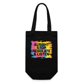 Stop Regulating and Listening Teacher - Gift Bag for Bottles - black - Front