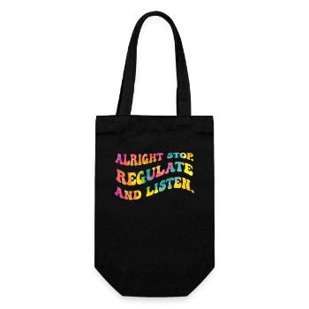 Stop Regulating and Listening Teacher - Gift Bag for Bottles - black - Front