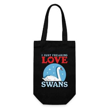 Schwan Schwäne Schwanenliebhaber Geschenk - Geschenkbeutel für Flaschen - Schwarz - Vorne