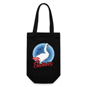 Swan Swan Lover Swans Gift - Gift Bag for Bottles - black - Front