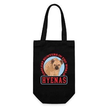 Hyäne Tüpfelhyäne Hyänen Geschenk - Geschenkbeutel für Flaschen - Schwarz - Vorne