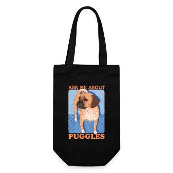 Puggle Dogs Dog Owners Dog Owner Gift - Gift Bag for Bottles - black - Front