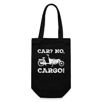 Auto Nein Lasten Fahrrad Cargobike - Geschenkbeutel für Flaschen - Schwarz - Vorne