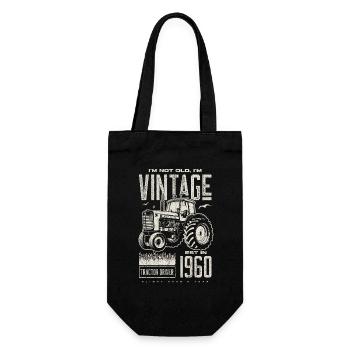 Vintage tracteur fermier anniversaire né en 1960 - Sac à bouteille - noir - Devant